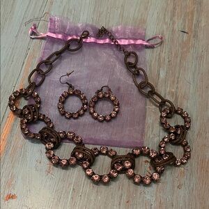 Elegant Dark Lilac/smoke and gunmetal Jewelry Set